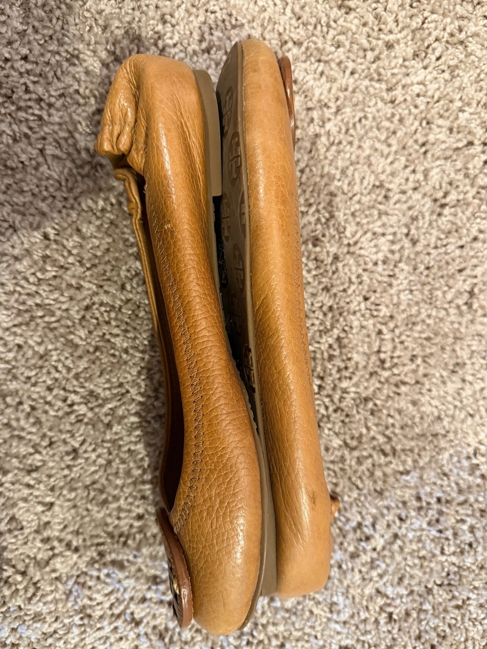 Tory Burch Tan leather Reva Flats Size 7 - Picture 6 of 8